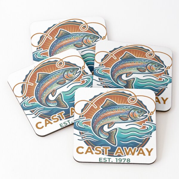 Item preview, Cast Away Multicolor Fly Fishing Line Art - Angler Trout Gift designed and sold by Salma.Store.