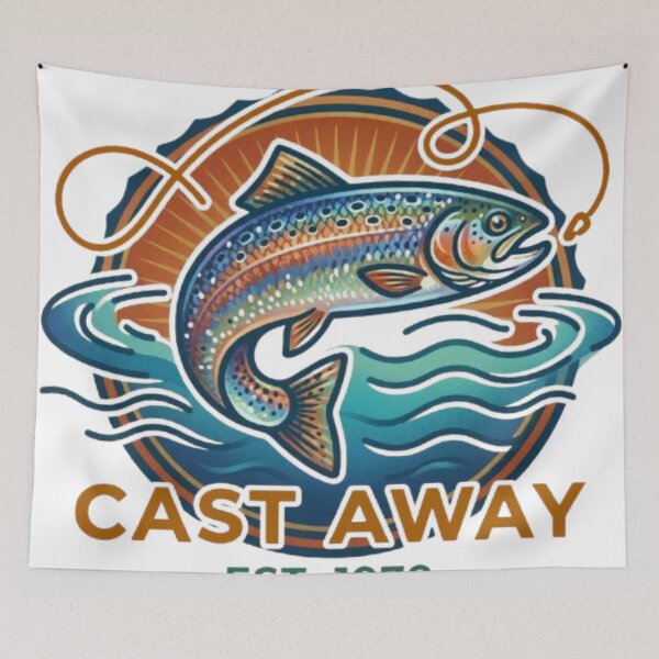 Item preview, Cast Away Multicolor Fly Fishing Line Art - Angler Trout Gift designed and sold by Salma.Store.