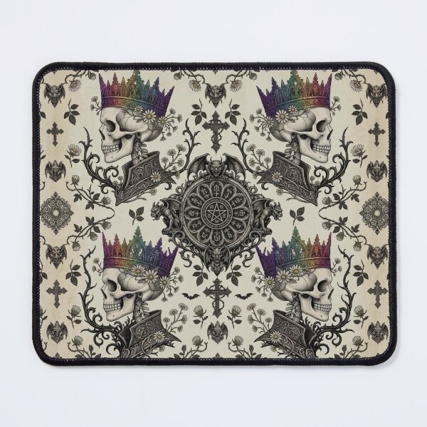 Item preview, Rainbow Crowned Skull" - Queer Goth Occult & Vintage Dark Academia designed and sold by cabuks.