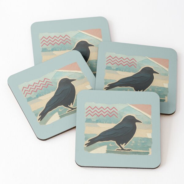 Item preview, Mixed Media Raven Design with Torn Paper designed and sold by oh-bi-me.