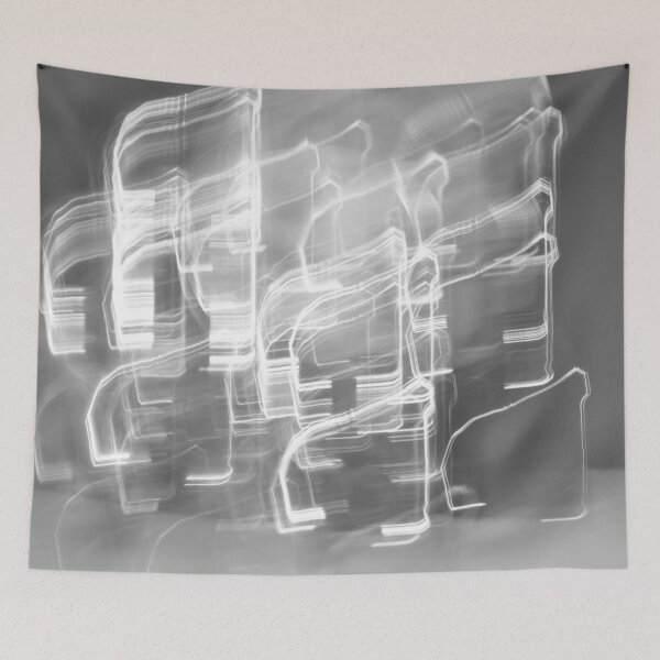 Item preview, Black White Abstract Light Trails Glass Still Life designed and sold by Marino4ka.