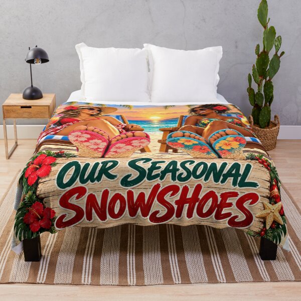 Item preview, Our Seasonal Snowshoes – Funny Tropical Christmas Season on the Beach designed and sold by 5PalmsCreative.