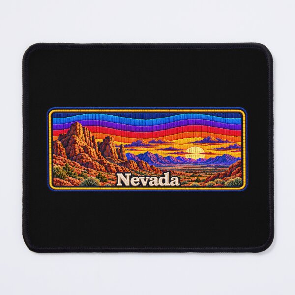 Item preview, Nevada Red Rock Embroidered Sunset Landscape designed and sold by Swanny's Custom T-shirt and Gift Designs.