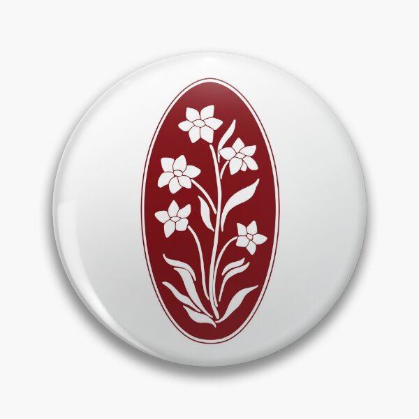 Item preview, Vintage Red Botanical Floral Motif in Oval Frame - 01 designed and sold by ivyysophia.