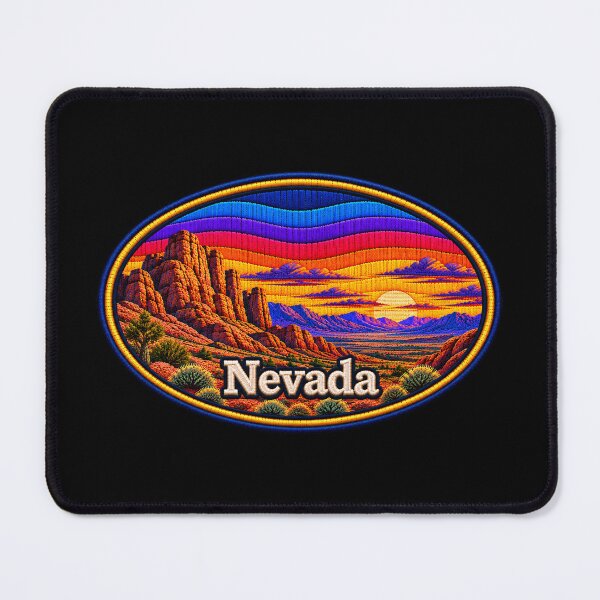 Item preview, Nevada Red Rock Embroidered Sunset Landscape designed and sold by Swanny's Custom T-shirt and Gift Designs.
