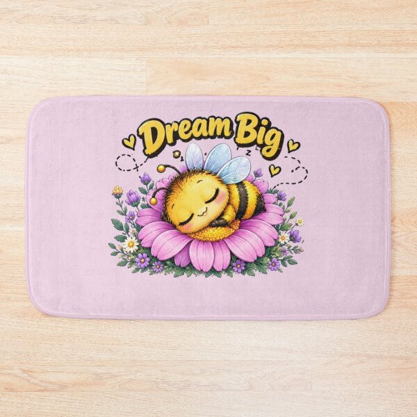 Item preview, Dream Big – Sleepy Kawaii Bumblebee on Flower designed and sold by MushArtist.