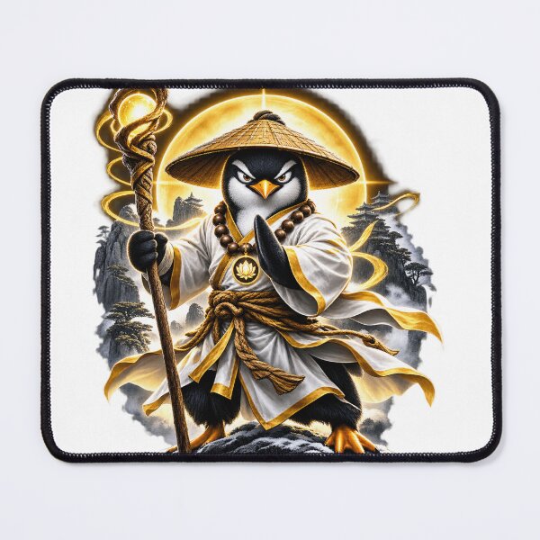 Item preview, Light Warrior Penguin – Golden Monk Guardian designed and sold by Rod7Shirts.