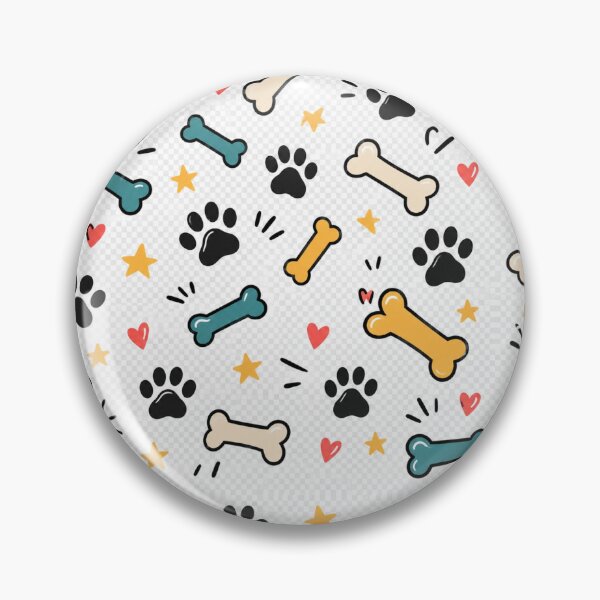 Item preview, Pop Colored Dog Paw Prints and Bones Pattern designed and sold by Goodthingstree.
