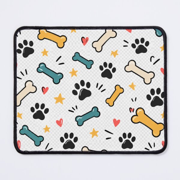 Item preview, Pop Colored Dog Paw Prints and Bones Pattern designed and sold by Goodthingstree.