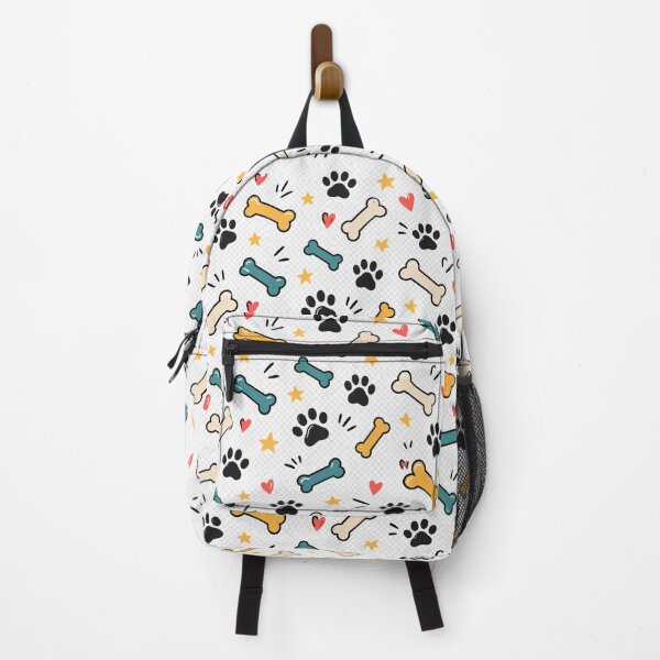 Item preview, Pop Colored Dog Paw Prints and Bones Pattern designed and sold by Goodthingstree.