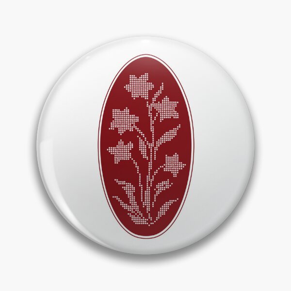 Item preview, Vintage Red Botanical Floral Motif in Oval Frame - 03 designed and sold by ivyysophia.