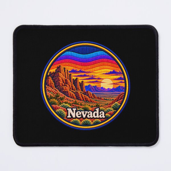 Item preview, Nevada Red Rock Embroidered Sunset Landscape designed and sold by Swanny's Custom T-shirt and Gift Designs.