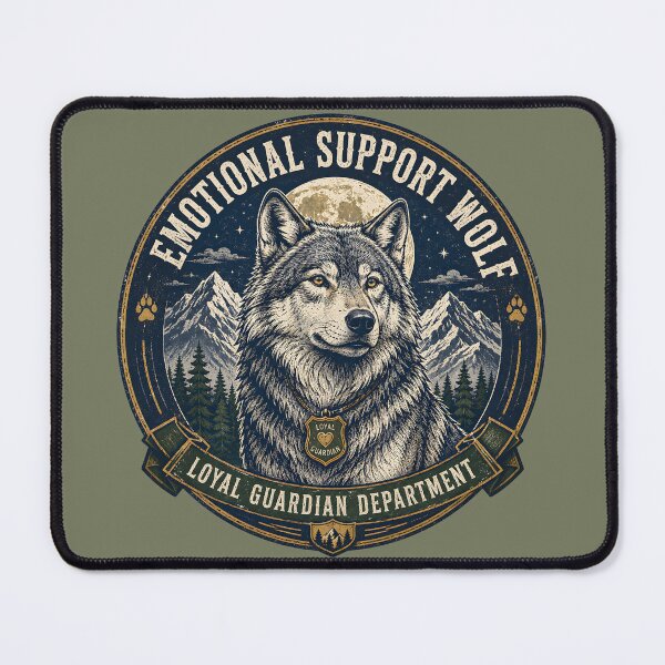 Item preview, Emotional Support Wolf – Loyal Guardian Wilderness Mascot designed and sold by MAD's Recreation Studio.