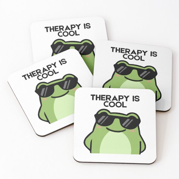 Item preview, Therapy Is Cool | Mental Health Frog designed and sold by PrintyRelatable.