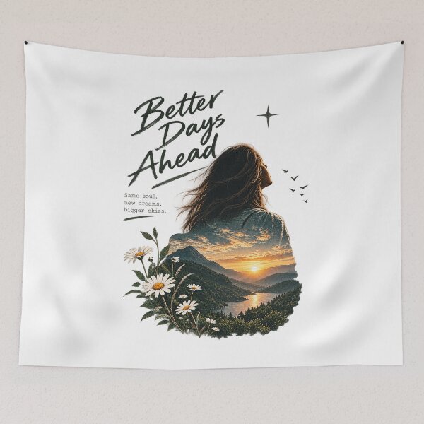 Item preview, Better Days Ahead – Mountain Sunset Nature Aesthetic designed and sold by Sujitmone.