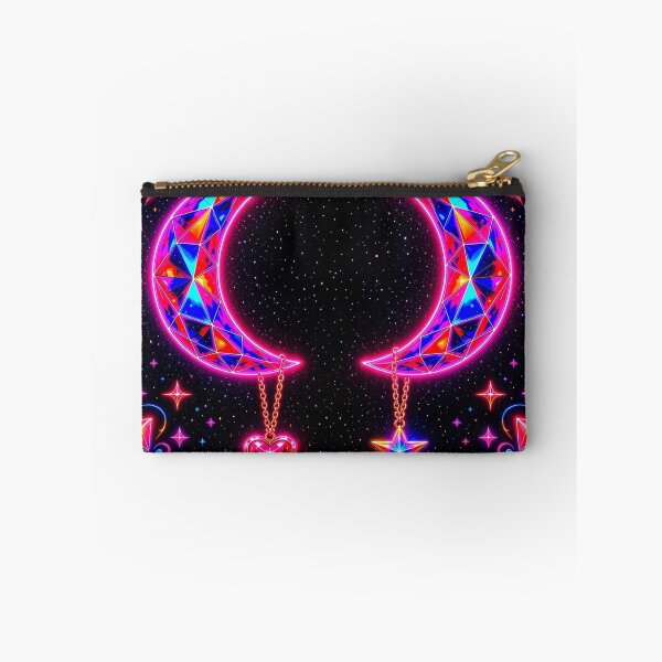 Item preview, Neon Cyberpunk Crescent Moon Crystal Charm designed and sold by Breezes-of-Ida.