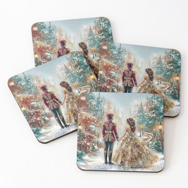 Item preview, Enchanted Nutcracker Prince and Princess Walking in a Snowy Winter Wonderland Digital Art designed and sold by ashofthesouth.