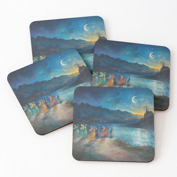 Item preview, Moonlit Fairy Castle – Enchanted Lake Fantasy Oil Painting Art designed and sold by GSizzle1.