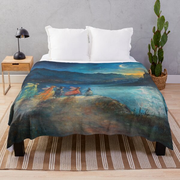 Item preview, Moonlit Fairy Castle – Enchanted Lake Fantasy Oil Painting Art designed and sold by GSizzle1.
