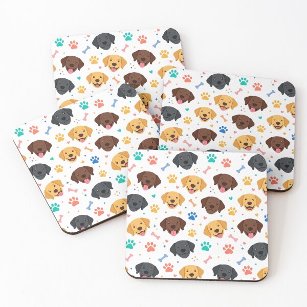 Item preview, Happy Labrador Pattern: Dog Faces and Paw Prints designed and sold by Goodthingstree.
