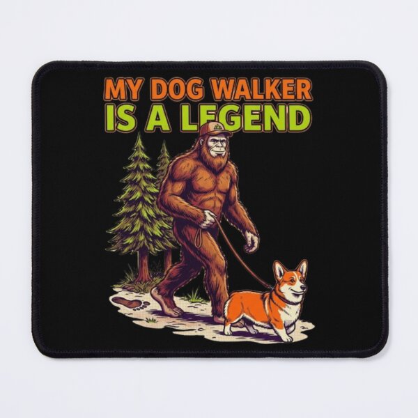 Item preview, Bigfoot Walking Dog Funny Sasquatch Corgi Cryptid Dog Lover Gift Outdoorsy Dog Mom Hiking Dog designed and sold by FurRealStudioCo.