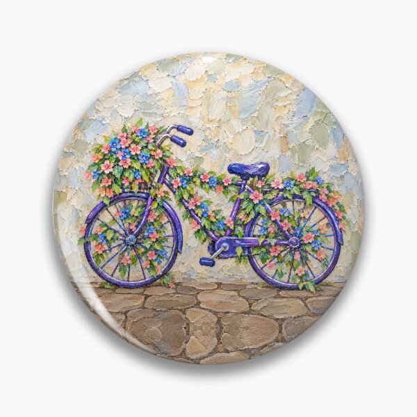 Item preview, Purple Floral Bicycle – Vintage Oil Painting Style  designed and sold by Enas Safi.