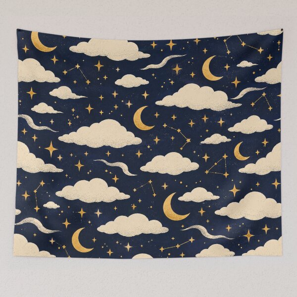 Item preview, Midnight Celestial Ghost Patchwork Pattern designed and sold by Bawwe.