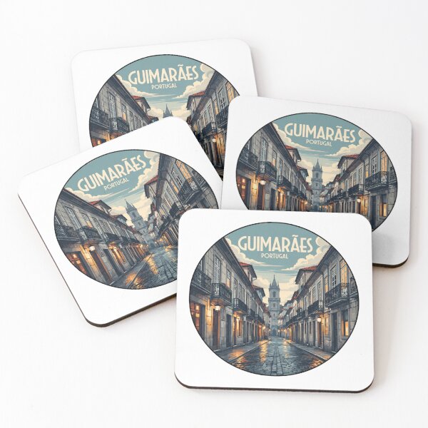 Item preview, Guimarães Portugal: Historic Cobblestone Street at Dusk designed and sold by CircinusStore.