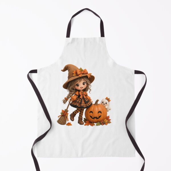Item preview, Cute Halloween Witch Girl with Pumpkin & Ghost – Kawaii Digital Sticker designed and sold by ashwin131.