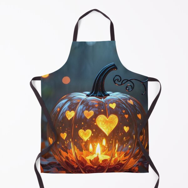 Item preview, Glowing Glass Pumpkin with Hearts — Magical Halloween Candle Aesthetic Art designed and sold by LYAN-STORE.