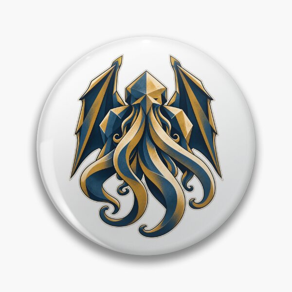 Item preview, H. P. Lovecraft: Blue and Gold Faceted Cthulhu designed and sold by Fenay Designs.