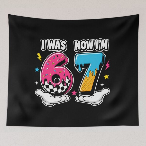 Item preview, I Was 6 Now I'm 7 Six Seven 67 Birthday Cartoon designed and sold by Fanmania.