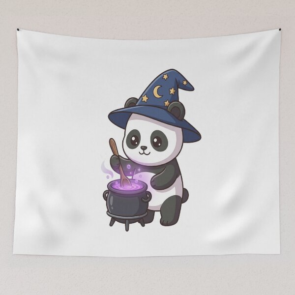 Item preview, Cute Wizard Panda Stirring Cauldron designed and sold by Ella_Sketch.