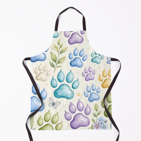 Item preview, Colorful Paw Prints and Forget Me Nots Floral designed and sold by Sybille-Yates.