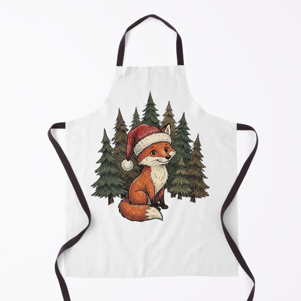 Item preview, Christmas Fox Wearing Santa Hat – Cute Woodland Animal Holiday Pine Trees designed and sold by SOUFIANE1991.