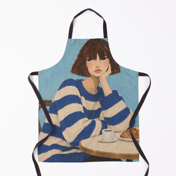 Item preview, French Girl in Café | Figurative Painting designed and sold by CARRAANN.