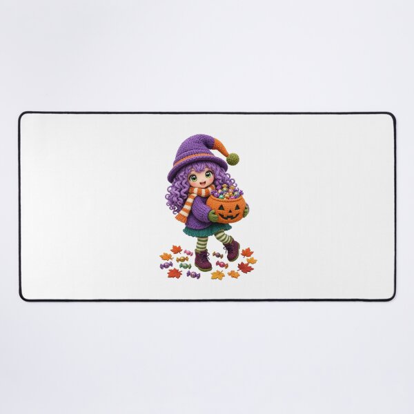 Item preview, Cute Knitted Halloween Witch Girl with Candy Pumpkin – Kawaii Digital Sticker designed and sold by ashwin131.