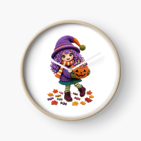 Item preview, Cute Knitted Halloween Witch Girl with Candy Pumpkin – Kawaii Digital Sticker designed and sold by ashwin131.
