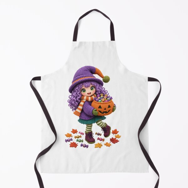 Item preview, Cute Knitted Halloween Witch Girl with Candy Pumpkin – Kawaii Digital Sticker designed and sold by ashwin131.