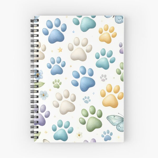 Item preview, Colorful Paw Prints and Forget Me Nots Floral designed and sold by Sybille-Yates.
