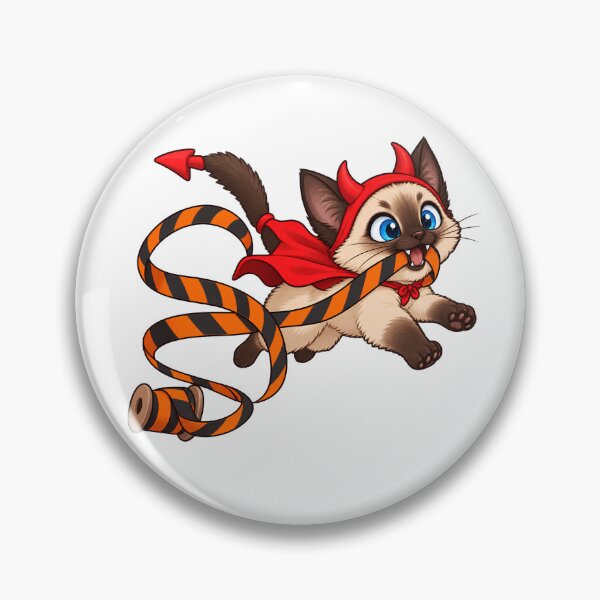 Item preview, Cute Siamese Devil Kitten Stealing Ribbon designed and sold by UvooArt.