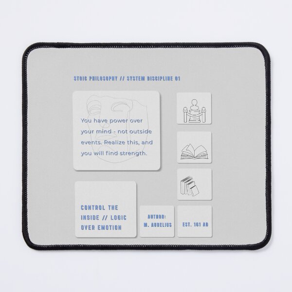 Item preview, stoic Philosophy Bento Grid - Marcus Aurelius Quote grey designed and sold by Rainbow Paws Garden.