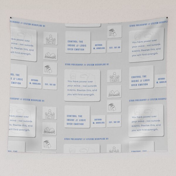 Item preview, stoic Philosophy Bento Grid - Marcus Aurelius Quote grey designed and sold by Rainbow Paws Garden.