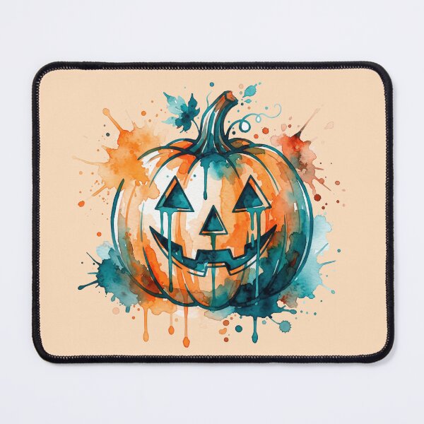Item preview, Modern Watercolor Splatter Halloween Pumpkin Art designed and sold by Fine-Arts-Lab.