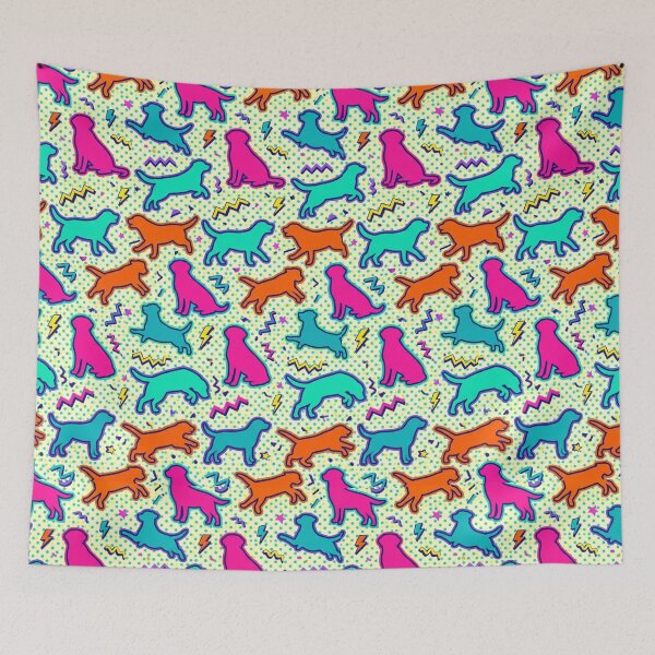 Item preview, Neon Retro Dog Pattern: 90s & Pop Art Style designed and sold by Goodthingstree.
