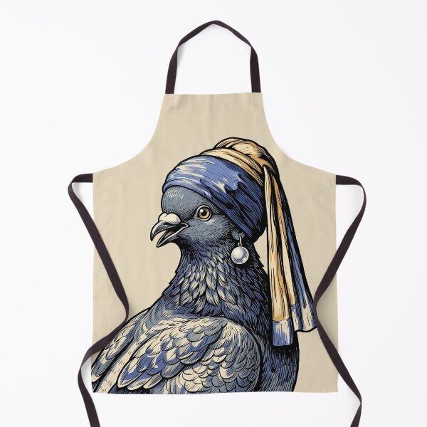Item preview, Pigeon Pearl Earring, Vintage Engraving Parody designed and sold by Rariks.