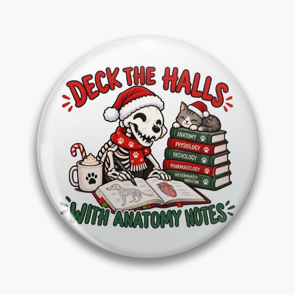 Item preview, Deck the Halls with Anatomy Notes – Funny Veterinary Student Christmas Design designed and sold by Bettybee00.