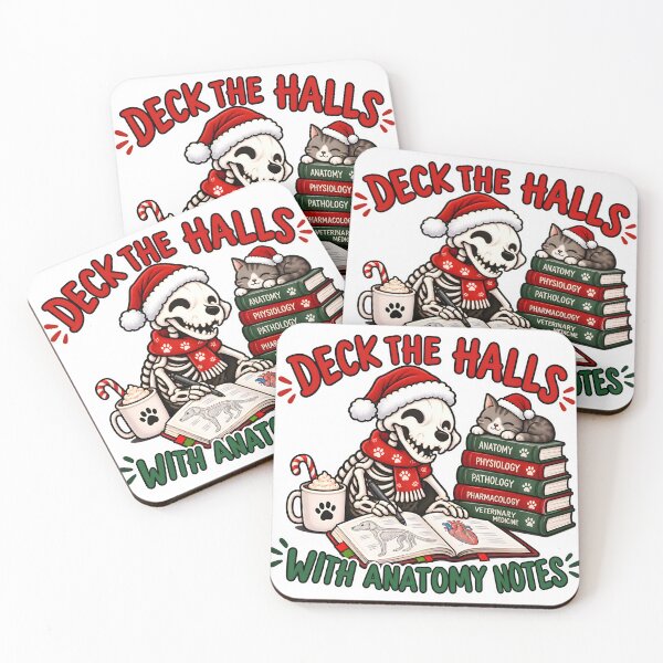 Item preview, Deck the Halls with Anatomy Notes – Funny Veterinary Student Christmas Design designed and sold by Bettybee00.