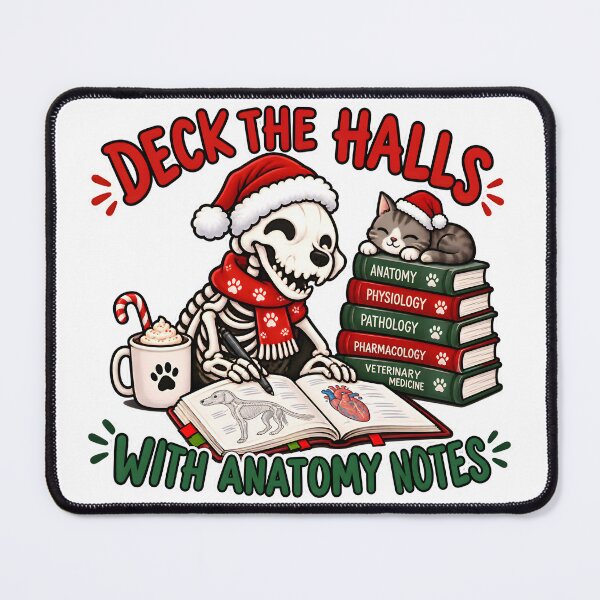 Item preview, Deck the Halls with Anatomy Notes – Funny Veterinary Student Christmas Design designed and sold by Bettybee00.