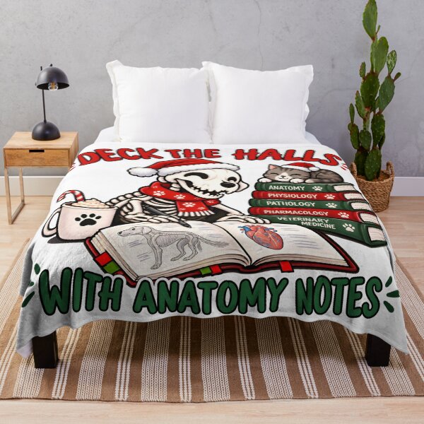 Item preview, Deck the Halls with Anatomy Notes – Funny Veterinary Student Christmas Design designed and sold by Bettybee00.